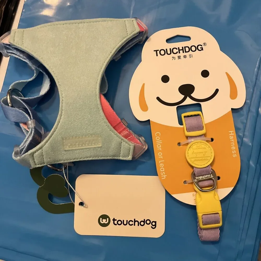 Touchdog Small Stylish No Pull Small Dog/Cat Harness &Leash Set Unisex Colorful
